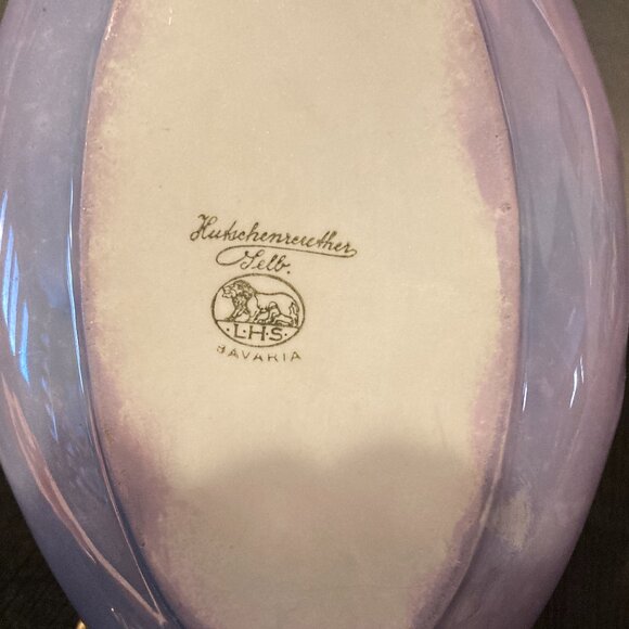 VTG 1930's Bavaria Hutschenreuther Selb LHS Purple Iridescent CandyDish-6.5"-EUC - Picture 5 of 10